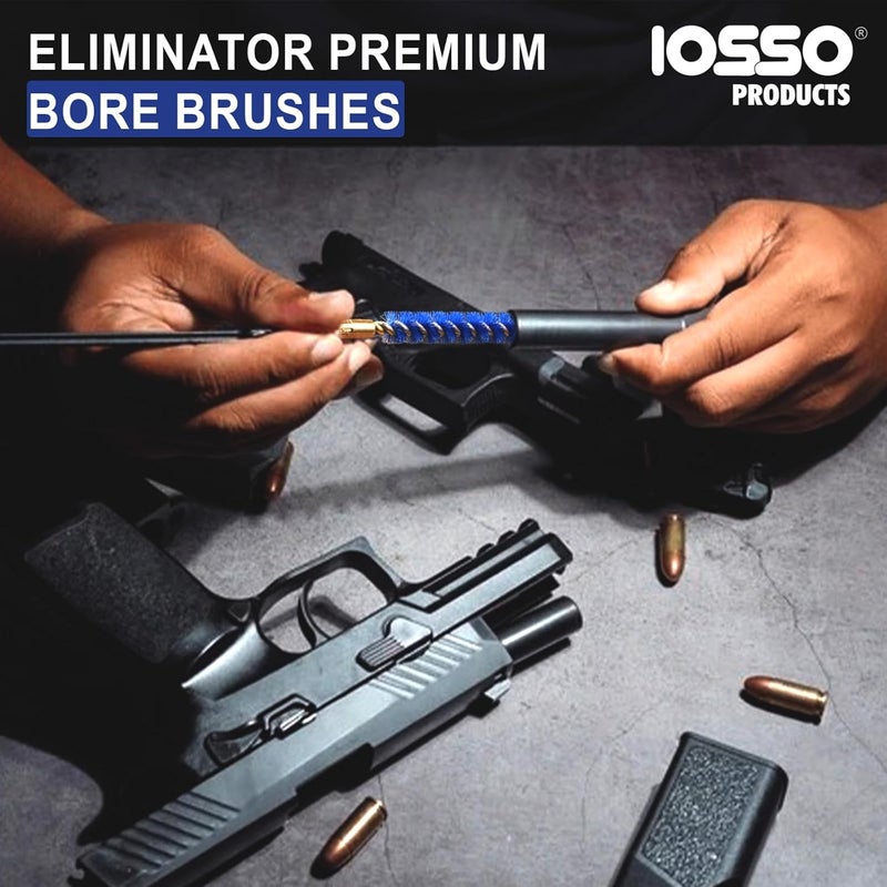 Iosso Premium Bore Brush – Blue Synthetic Fiber – Durable, Long-Lasting Tool for Gun Maintenance – Made in USA Bore Cleaning Brush (.44/.45 Pistol BORE Brush) - Image 2